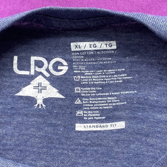 Lifted Research Group LRG Navy Heather Wavy Panda Shirt New Mens‎ XL - Picture 3 of 6